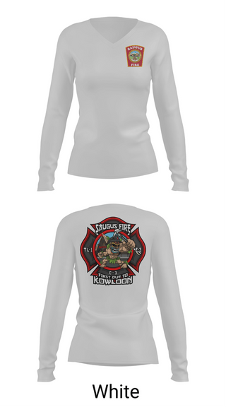 Womens Long Sleeve Vneck Shirt, Saugus Fire Department, Fire Department, Teamtime, Team time, sublimation, custom sports apparel, team uniforms, spirit wear, spiritwear, sports uniforms, custom shirts, team store, custom team store, fundraiser sports, apparel fundraiser