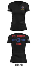 Columbia Fire Department RESCUE3 61217663 Women's Short Sleeve V-neck Shirt - 24