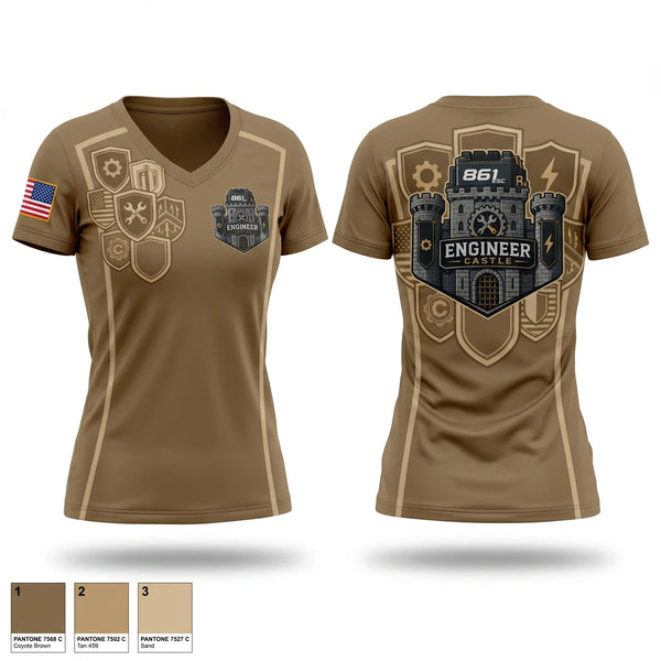 Womens Short Sleeve Vneck Shirt, 861, Army, Teamtime, Team time, sublimation, custom sports apparel, team uniforms, spirit wear, spiritwear, sports uniforms, custom shirts, team store, custom team store, fundraiser sports, apparel fundraiser