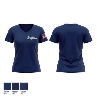 Womens Short Sleeve Vneck Shirt, Greensburg Fire Department, Fire Department, Teamtime, Team time, sublimation, custom sports apparel, team uniforms, spirit wear, spiritwear, sports uniforms, custom shirts, team store, custom team store, fundraiser sports, apparel fundraiser