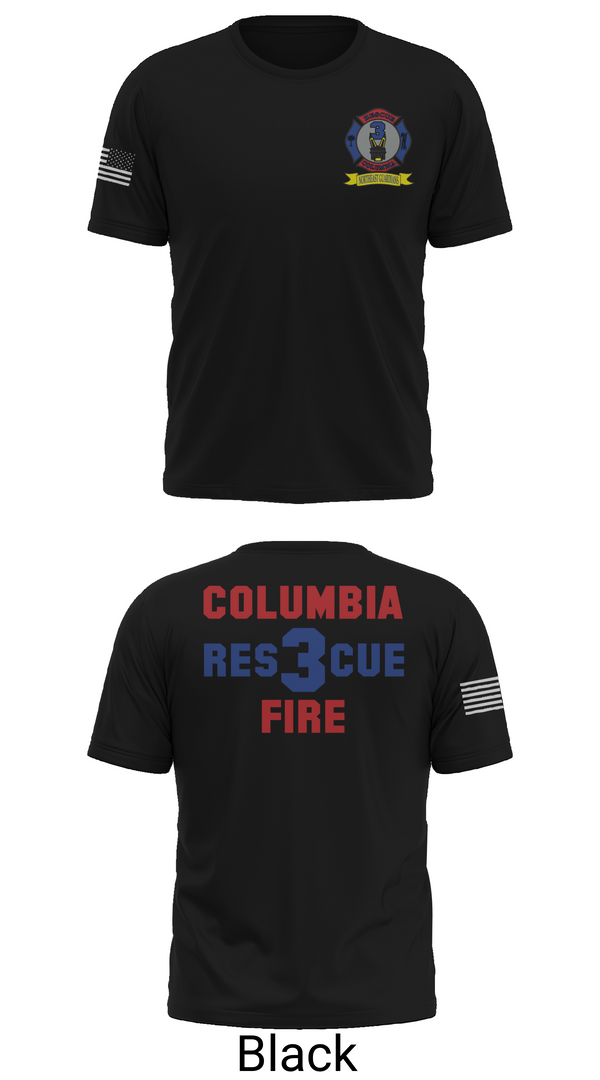 Old School Cotton Feel Shirt, Columbia Fire Department RESCUE3, Fire Department, Teamtime, Team time, sublimation, custom sports apparel, team uniforms, spirit wear, spiritwear, sports uniforms, custom shirts, team store, custom team store, fundraiser sports, apparel fundraiser