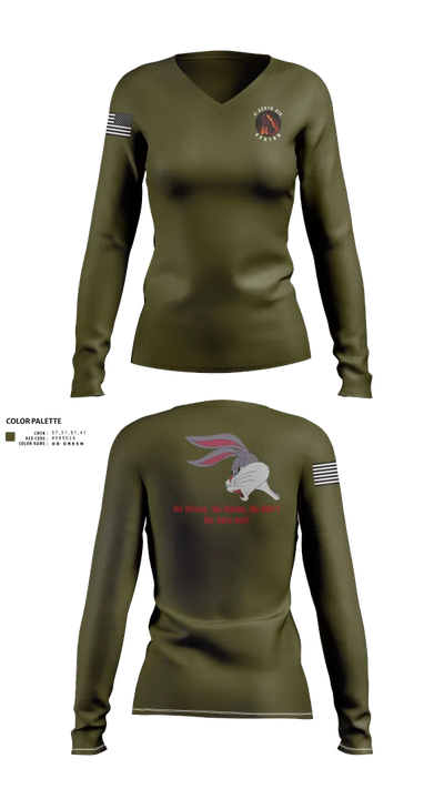 H Co, 2-325TH AIR 41315861 Women's Long Sleeve V-neck Shirt - 22