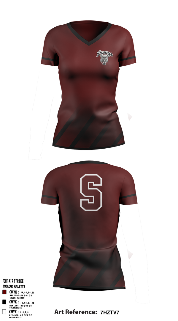 Womens Short Sleeve Vneck Shirt, Sobrato HS Bulldogs, , Teamtime, Team time, sublimation, custom sports apparel, team uniforms, spirit wear, spiritwear, sports uniforms, custom shirts, team store, custom team store, fundraiser sports, apparel fundraiser