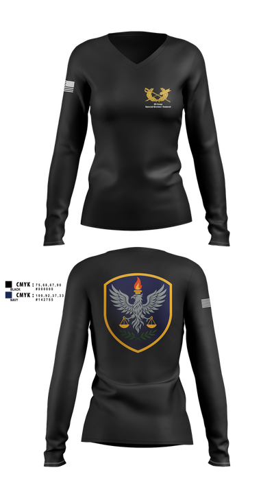 US Army Special Victims’ Counsel 25692350 Women's Long Sleeve V-neck Shirt - 3