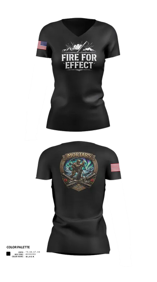 Womens Short Sleeve Vneck Shirt, MORTARS, National Guard, Teamtime, Team time, sublimation, custom sports apparel, team uniforms, spirit wear, spiritwear, sports uniforms, custom shirts, team store, custom team store, fundraiser sports, apparel fundraiser