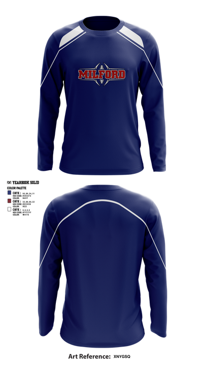 Milford Eagles Pop Warner Football and Cheer 85500081 Long Sleeve Performance Shirt 7