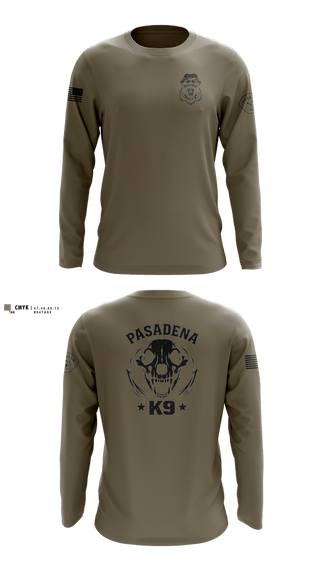 Long Sleeve Performance Shirt, Pasadena K9, Police, Teamtime, Team time, sublimation, custom sports apparel, team uniforms, spirit wear, spiritwear, sports uniforms, custom shirts, team store, custom team store, fundraiser sports, apparel fundraiser