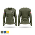 HMH-464 Women's Long Sleeve V-neck Shirt - 1