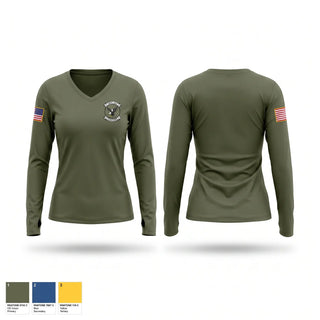 Womens Long Sleeve Vneck Shirt, HMH-464, Marines, Teamtime, Team time, sublimation, custom sports apparel, team uniforms, spirit wear, spiritwear, sports uniforms, custom shirts, team store, custom team store, fundraiser sports, apparel fundraiser