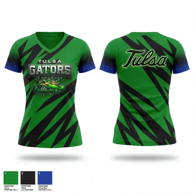 Tulsa Gators 16328975 Women's Short Sleeve V-neck Shirt - 1