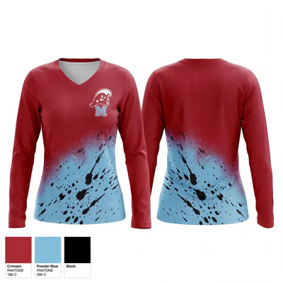 Minden Crimson Tide 17778172 Women's Long Sleeve V-neck Shirt - 1