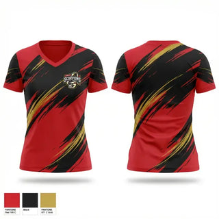 Womens Short Sleeve Vneck Shirt, Lexington Scorpions, Men's Soccer, Teamtime, Team time, sublimation, custom sports apparel, team uniforms, spirit wear, spiritwear, sports uniforms, custom shirts, team store, custom team store, fundraiser sports, apparel fundraiser