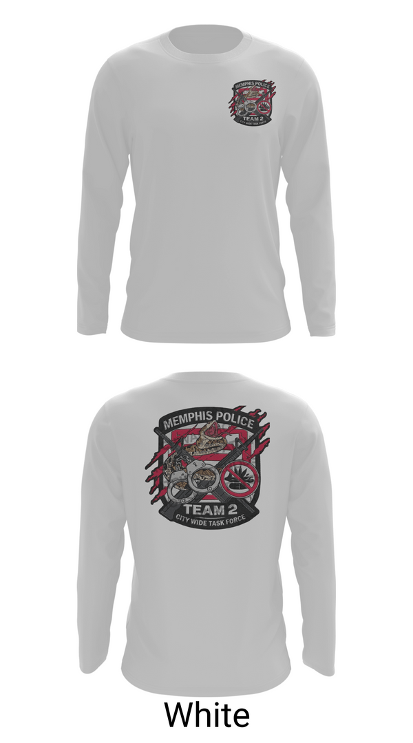 Long Sleeve Performance Shirt, Memphis Police City Wide Task Force Team Two, Police, Teamtime, Team time, sublimation, custom sports apparel, team uniforms, spirit wear, spiritwear, sports uniforms, custom shirts, team store, custom team store, fundraiser sports, apparel fundraiser