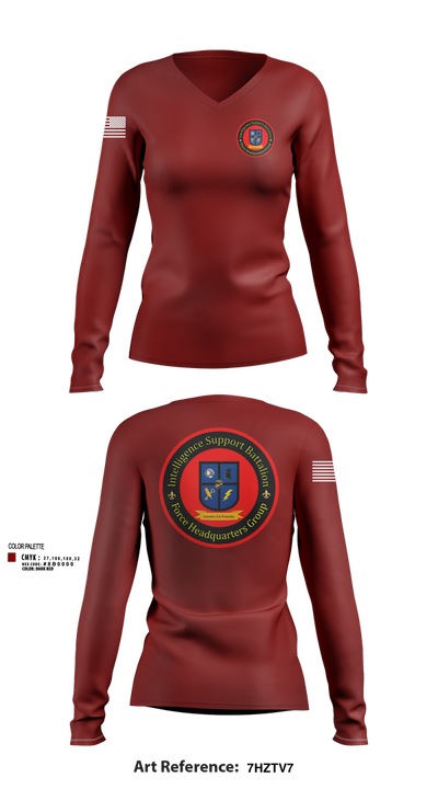 Intelligence Support Battalion 57442174 Women's Long Sleeve V-neck Shirt - 102