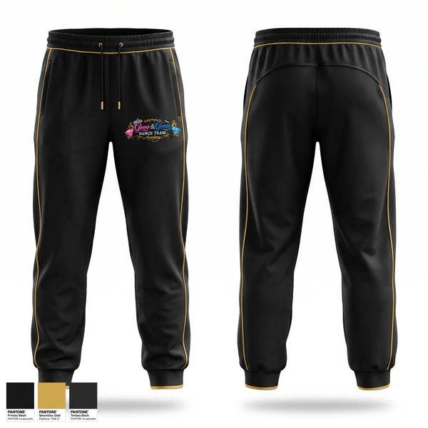 Sweatpants, Gems and gents, Cheer, Teamtime, Team time, sublimation, custom sports apparel, team uniforms, spirit wear, spiritwear, sports uniforms, custom shirts, team store, custom team store, fundraiser sports, apparel fundraiser