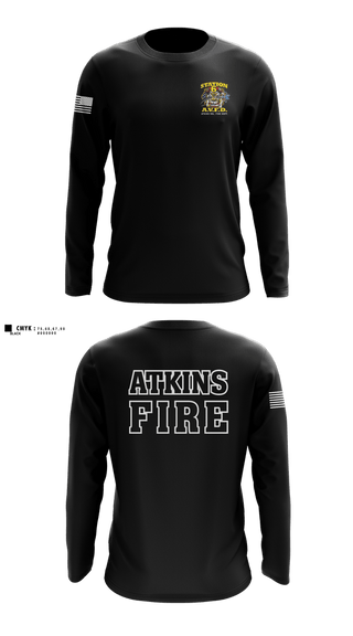 Long Sleeve Performance Shirt, Atkins Volunteer Fire Department, Fire Department, Teamtime, Team time, sublimation, custom sports apparel, team uniforms, spirit wear, spiritwear, sports uniforms, custom shirts, team store, custom team store, fundraiser sports, apparel fundraiser