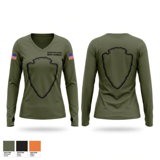 Womens Long Sleeve Vneck Shirt, National Park Service Mount Rushmore, Police, Teamtime, Team time, sublimation, custom sports apparel, team uniforms, spirit wear, spiritwear, sports uniforms, custom shirts, team store, custom team store, fundraiser sports, apparel fundraiser