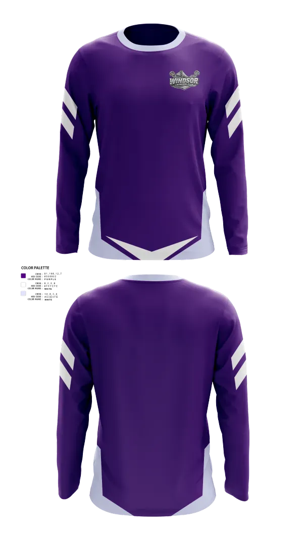 Long Sleeve Performance Shirt, Windsor senior's, Men's Lacrosse, Teamtime, Team time, sublimation, custom sports apparel, team uniforms, spirit wear, spiritwear, sports uniforms, custom shirts, team store, custom team store, fundraiser sports, apparel fundraiser