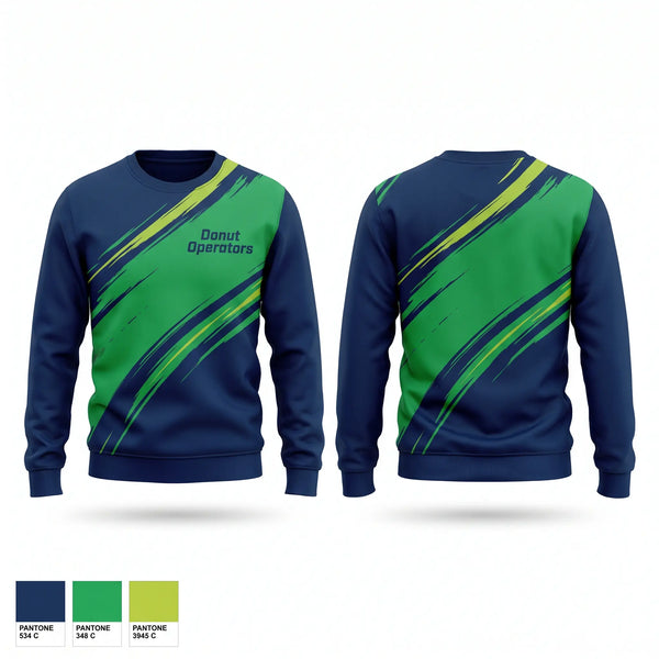 Crew Neck Sweatshirt, Donut Operators, Baseball, Teamtime, Team time, sublimation, custom sports apparel, team uniforms, spirit wear, spiritwear, sports uniforms, custom shirts, team store, custom team store, fundraiser sports, apparel fundraiser
