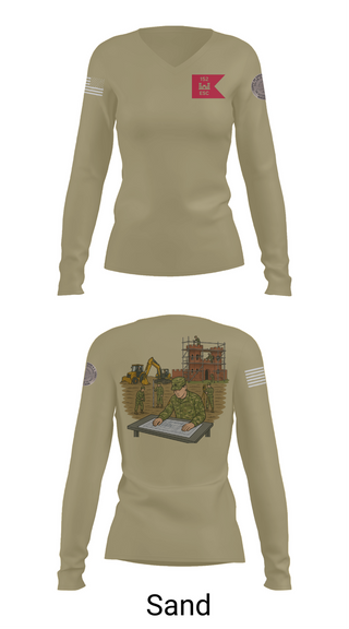 Womens Long Sleeve Vneck Shirt, 152, Army, Teamtime, Team time, sublimation, custom sports apparel, team uniforms, spirit wear, spiritwear, sports uniforms, custom shirts, team store, custom team store, fundraiser sports, apparel fundraiser