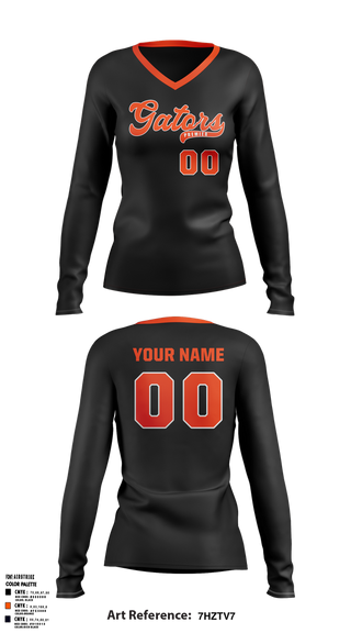 Womens Long Sleeve Vneck Shirt, Indiana Gators Premier, Softball, Teamtime, Team time, sublimation, custom sports apparel, team uniforms, spirit wear, spiritwear, sports uniforms, custom shirts, team store, custom team store, fundraiser sports, apparel fundraiser