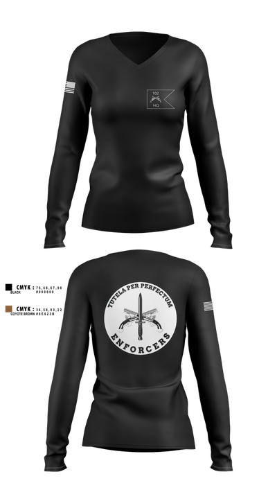 HHC, 102d MP BN 96011887 Women's Long Sleeve V-neck Shirt - 2