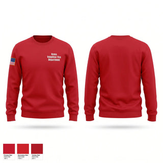 Crew Neck Sweatshirt, Kress Volunteer Fire Department, Fire Department, Teamtime, Team time, sublimation, custom sports apparel, team uniforms, spirit wear, spiritwear, sports uniforms, custom shirts, team store, custom team store, fundraiser sports, apparel fundraiser