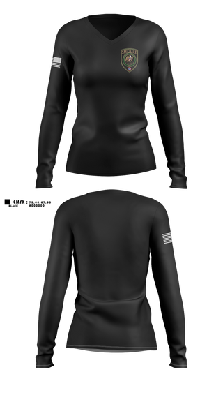 Womens Long Sleeve Vneck Shirt, Wilson County Sheriff’s Department, Police, Teamtime, Team time, sublimation, custom sports apparel, team uniforms, spirit wear, spiritwear, sports uniforms, custom shirts, team store, custom team store, fundraiser sports, apparel fundraiser