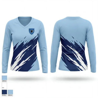 Womens Long Sleeve Vneck Shirt, Centennial Chargers, Track & Field, Teamtime, Team time, sublimation, custom sports apparel, team uniforms, spirit wear, spiritwear, sports uniforms, custom shirts, team store, custom team store, fundraiser sports, apparel fundraiser