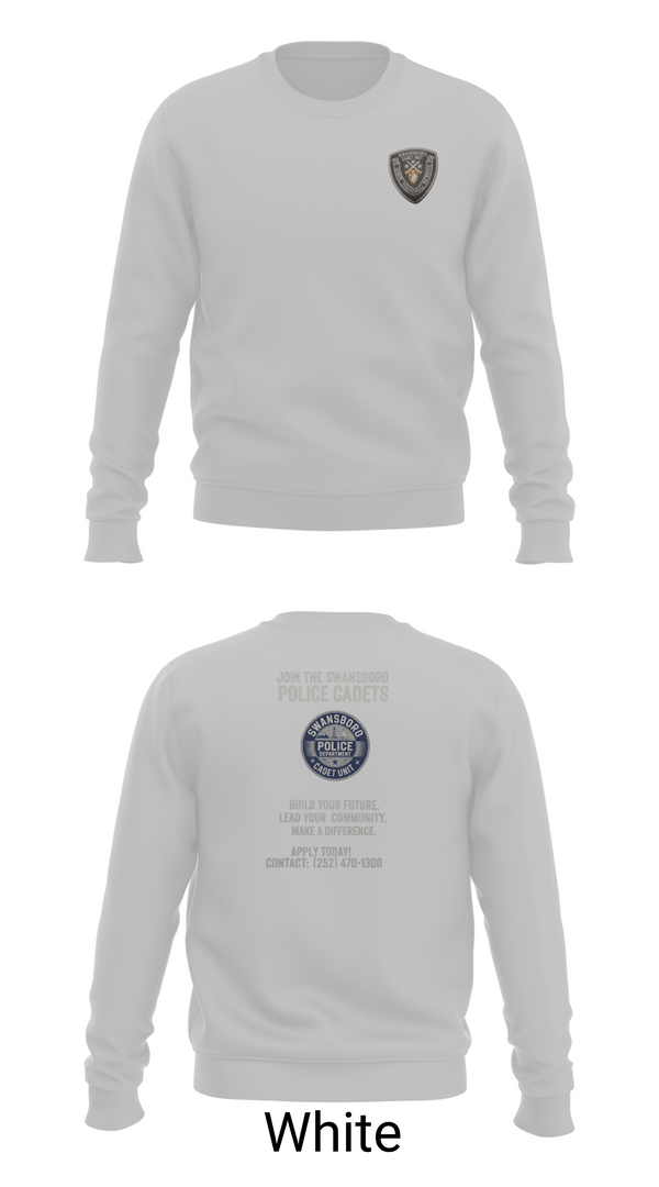 Crew Neck Sweatshirt, Swansboro police cadets, Police, Teamtime, Team time, sublimation, custom sports apparel, team uniforms, spirit wear, spiritwear, sports uniforms, custom shirts, team store, custom team store, fundraiser sports, apparel fundraiser
