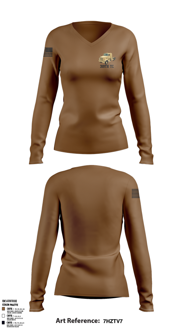 Womens Long Sleeve Vneck Shirt, 319th TC, , Teamtime, Team time, sublimation, custom sports apparel, team uniforms, spirit wear, spiritwear, sports uniforms, custom shirts, team store, custom team store, fundraiser sports, apparel fundraiser