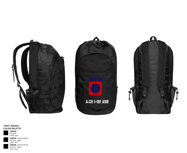 Gear Bag, A.Co 1-22 ASB, , Teamtime, Team time, sublimation, custom sports apparel, team uniforms, spirit wear, spiritwear, sports uniforms, custom shirts, team store, custom team store, fundraiser sports, apparel fundraiser