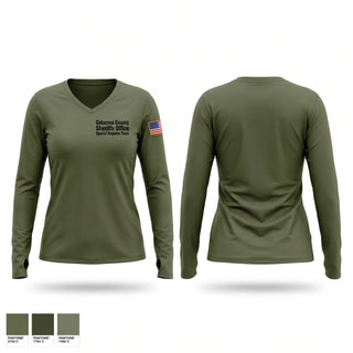 Womens Long Sleeve Vneck Shirt, Cabarrus County Sheriff's Office Special Respone Team, Police, Teamtime, Team time, sublimation, custom sports apparel, team uniforms, spirit wear, spiritwear, sports uniforms, custom shirts, team store, custom team store, fundraiser sports, apparel fundraiser