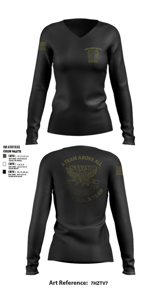 Womens Long Sleeve Vneck Shirt, North Tarrant Regional CNT, Police, Teamtime, Team time, sublimation, custom sports apparel, team uniforms, spirit wear, spiritwear, sports uniforms, custom shirts, team store, custom team store, fundraiser sports, apparel fundraiser