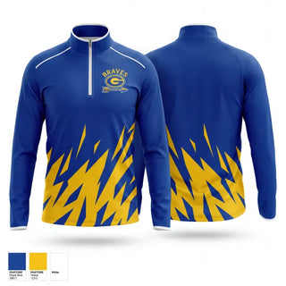 Quarter Zip Jacket, Gamewell Braves, Baseball, Teamtime, Team time, sublimation, custom sports apparel, team uniforms, spirit wear, spiritwear, sports uniforms, custom shirts, team store, custom team store, fundraiser sports, apparel fundraiser