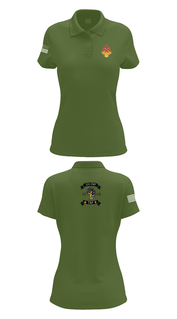 Womens Short Sleeve Performance Polo, 130th FAB Target Acquisition Platoon, , Teamtime, Team time, sublimation, custom sports apparel, team uniforms, spirit wear, spiritwear, sports uniforms, custom shirts, team store, custom team store, fundraiser sports, apparel fundraiser