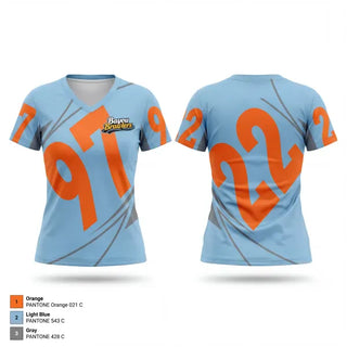 Womens Short Sleeve Vneck Shirt, Satsuma Bayou Brawlers, Softball, Teamtime, Team time, sublimation, custom sports apparel, team uniforms, spirit wear, spiritwear, sports uniforms, custom shirts, team store, custom team store, fundraiser sports, apparel fundraiser