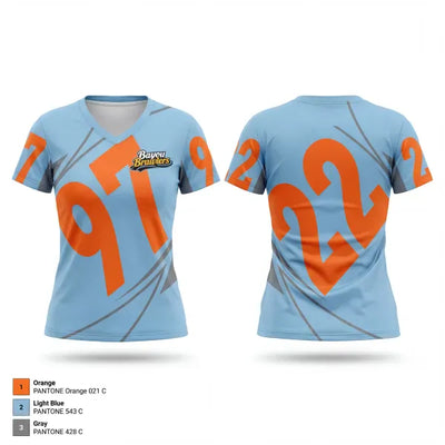 Satsuma Bayou Brawlers 78104750 Women's Short Sleeve V-neck Shirt - 1
