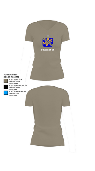Womens Short Sleeve Vneck Shirt, 1-306th IN BN, , Teamtime, Team time, sublimation, custom sports apparel, team uniforms, spirit wear, spiritwear, sports uniforms, custom shirts, team store, custom team store, fundraiser sports, apparel fundraiser
