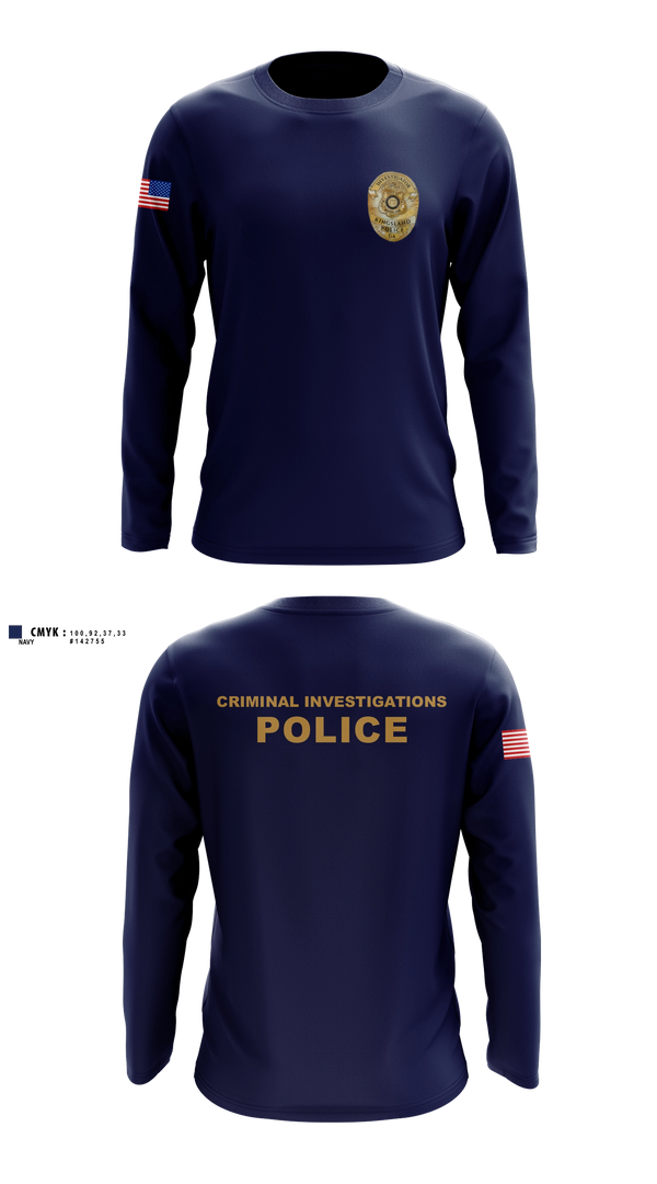 Long Sleeve Performance Shirt, Criminal Investigations, Police, Teamtime, Team time, sublimation, custom sports apparel, team uniforms, spirit wear, spiritwear, sports uniforms, custom shirts, team store, custom team store, fundraiser sports, apparel fundraiser