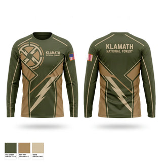 Long Sleeve Performance Shirt, KLAMATH NATIONAL FOREST, Fire Department, Teamtime, Team time, sublimation, custom sports apparel, team uniforms, spirit wear, spiritwear, sports uniforms, custom shirts, team store, custom team store, fundraiser sports, apparel fundraiser