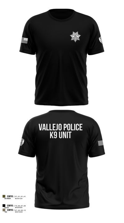 Vallejo PD K9 Unit 19509395 Old School Cotton Feel Shirt - 100