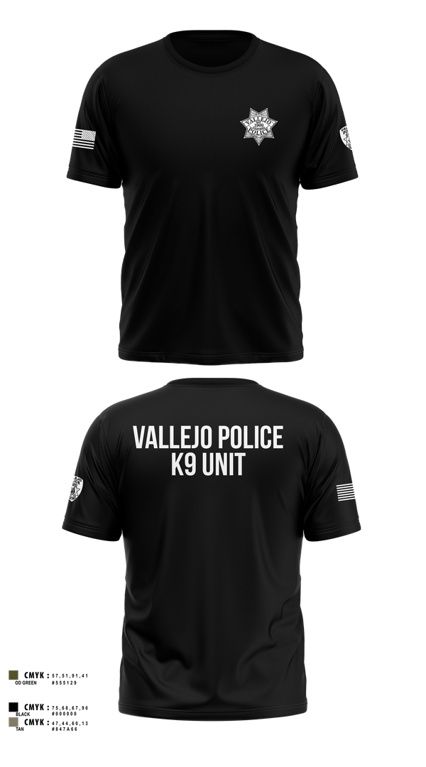 Vallejo PD K9 Unit 19509395 Old School Cotton Feel Shirt - 100
