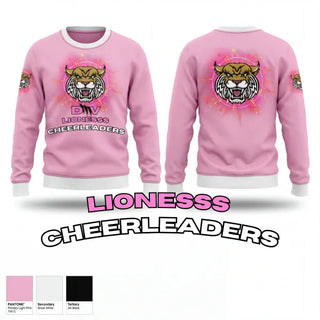 Crew Neck Sweatshirt, DMV LIONESS, Cheer, Teamtime, Team time, sublimation, custom sports apparel, team uniforms, spirit wear, spiritwear, sports uniforms, custom shirts, team store, custom team store, fundraiser sports, apparel fundraiser