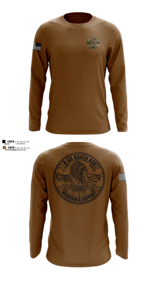 Long Sleeve Performance Shirt, B co 834 ASB, National Guard, Teamtime, Team time, sublimation, custom sports apparel, team uniforms, spirit wear, spiritwear, sports uniforms, custom shirts, team store, custom team store, fundraiser sports, apparel fundraiser