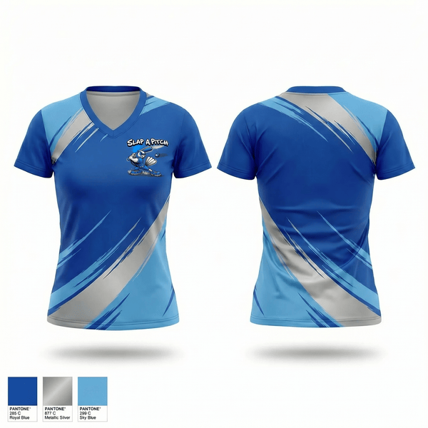Womens Short Sleeve Vneck Shirt, Slap a pitch, Softball, Teamtime, Team time, sublimation, custom sports apparel, team uniforms, spirit wear, spiritwear, sports uniforms, custom shirts, team store, custom team store, fundraiser sports, apparel fundraiser