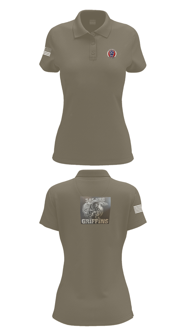 Womens Short Sleeve Performance Polo, 345th TRS, , Teamtime, Team time, sublimation, custom sports apparel, team uniforms, spirit wear, spiritwear, sports uniforms, custom shirts, team store, custom team store, fundraiser sports, apparel fundraiser