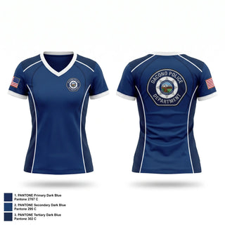 Womens Short Sleeve Vneck Shirt, Dacono Police Department, Police, Teamtime, Team time, sublimation, custom sports apparel, team uniforms, spirit wear, spiritwear, sports uniforms, custom shirts, team store, custom team store, fundraiser sports, apparel fundraiser