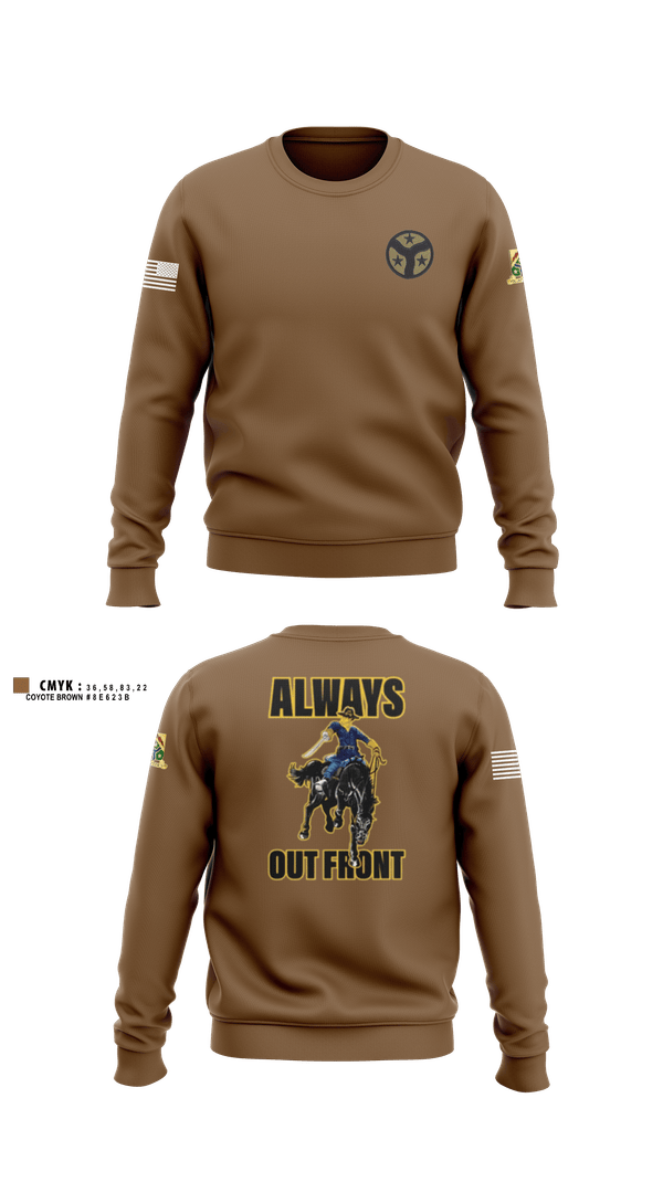 Crew Neck Sweatshirt, 278th ACR, National Guard, Teamtime, Team time, sublimation, custom sports apparel, team uniforms, spirit wear, spiritwear, sports uniforms, custom shirts, team store, custom team store, fundraiser sports, apparel fundraiser