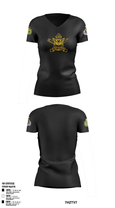 4th/104th BN (CA/PO) 7380170 Women's Short Sleeve V-neck Shirt - 9